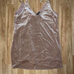 Velvet V-Neck Cami Slip Dress - Blush